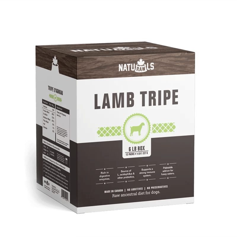 6lb Lamb Tripe 12 x 227g - Frozen Raw Topper - Naturawls