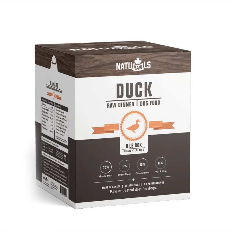 8lb Duck Raw Dinner - Frozen Dog Raw Food - Naturawls