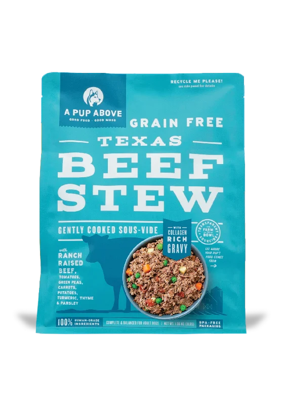 A Pup Above Texas Beef Stew Gently Cooked Frozen Dog Food