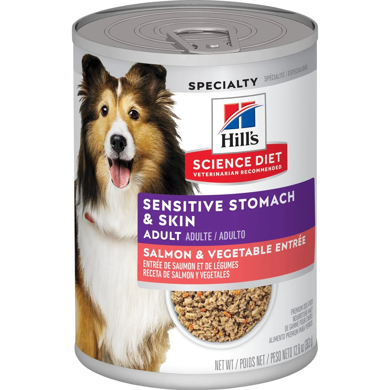 Adult Sensitive Stomach & Skin Salmon & Vegetable Entrée - Wet Dog Food - Hill's Science Diet