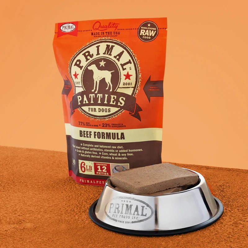 Beef Canine Raw Patties - Frozen Raw Dog Food - Primal Pet Food