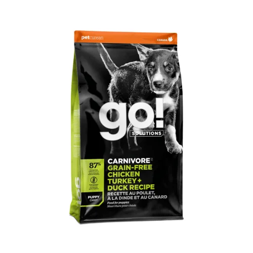 Carnivore Puppy Grain-Free Chicken, Turkey + Duck Recipe - Dry Dog Food - Go! Solutions