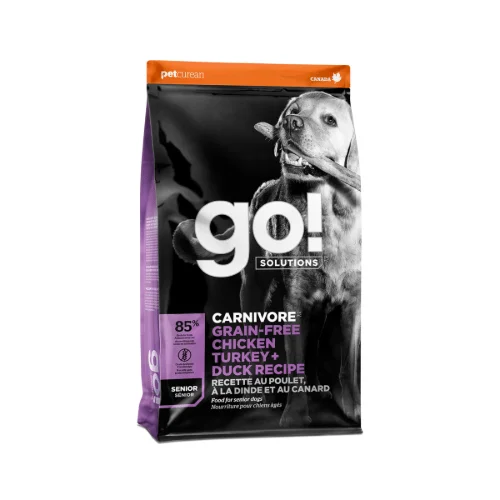 Carnivore Senior Grain-Free Chicken, Turkey + Duck Recipe - Dry Dog Food - Go! Solutions