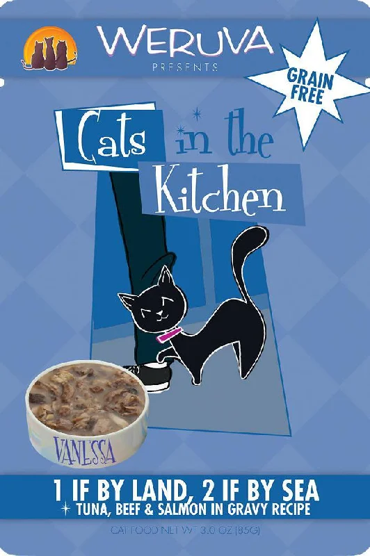 Cats in the Kitchen 1 If By Land, 2 if By Sea Tuna, Beef & Salmon Wet Cat Food