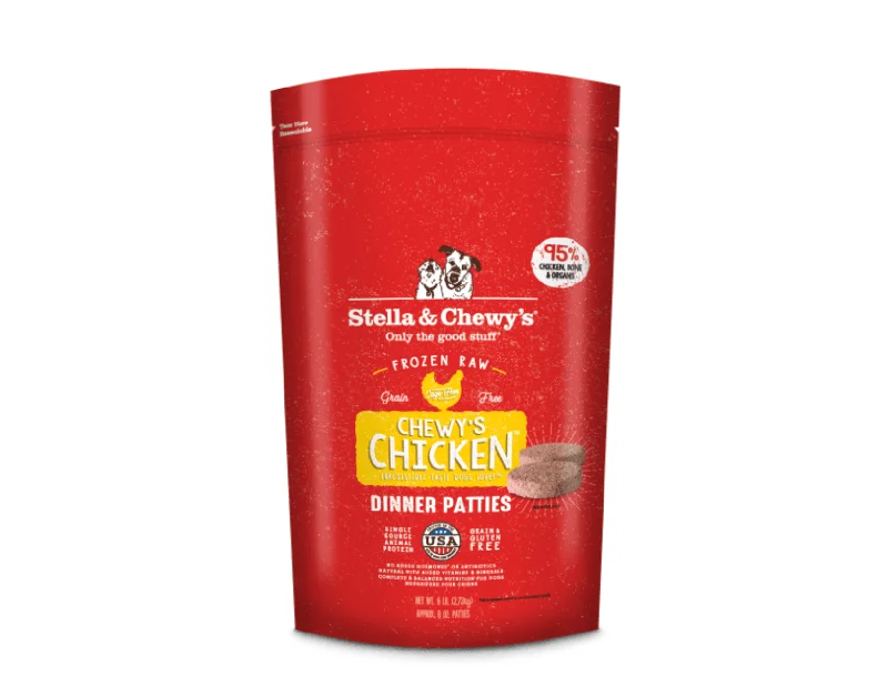 Chewy's Chicken Frozen Raw Dinner Patties for Dogs - Stella & Chewy's