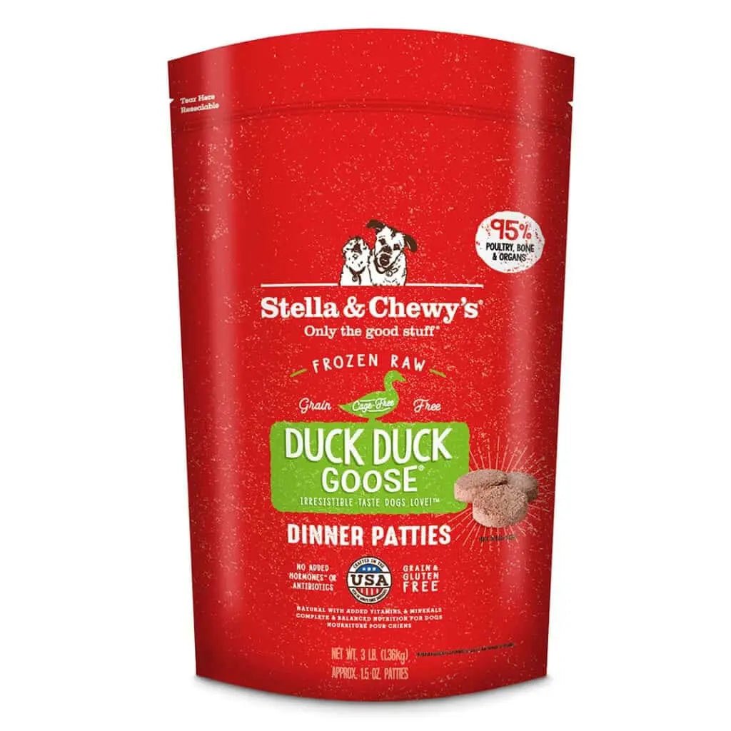 Duck Duck Goose Frozen Raw Dinner Patties for Dogs - Stella & Chewy's