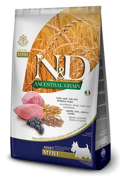 Farmina  Lamb & Blueberry  Ancestral Grain Adult Mini  Dry Dog Foods