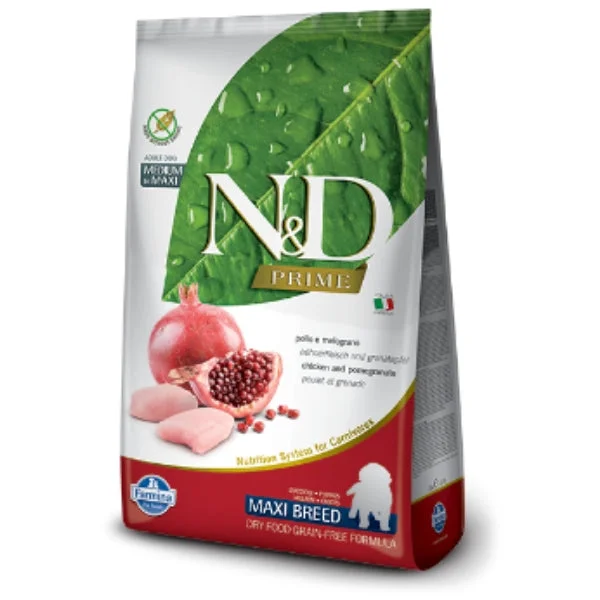 Farmina N&D Natural and Delicious Grain Free Maxi Puppy Chicken & Pomegranate Dry Dog Food