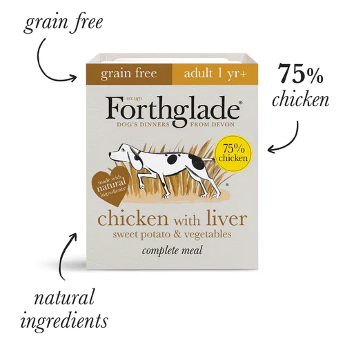 Forthglade Chicken With Liver, Sweet Potato & Vegetables Adult 395g