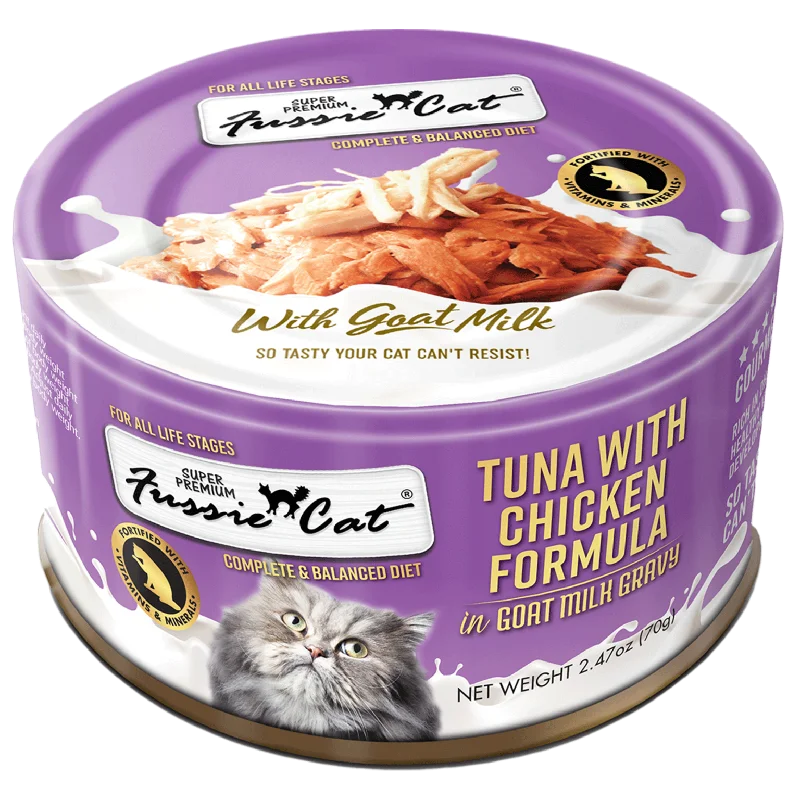 Fussie Cat Canned Tuna With Chicken & Goat Milk Gravy 2.47oz