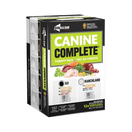 Canine Complete K9 Variety Pack 12 LB - Frozen Raw Dog Food - Iron Will Raw