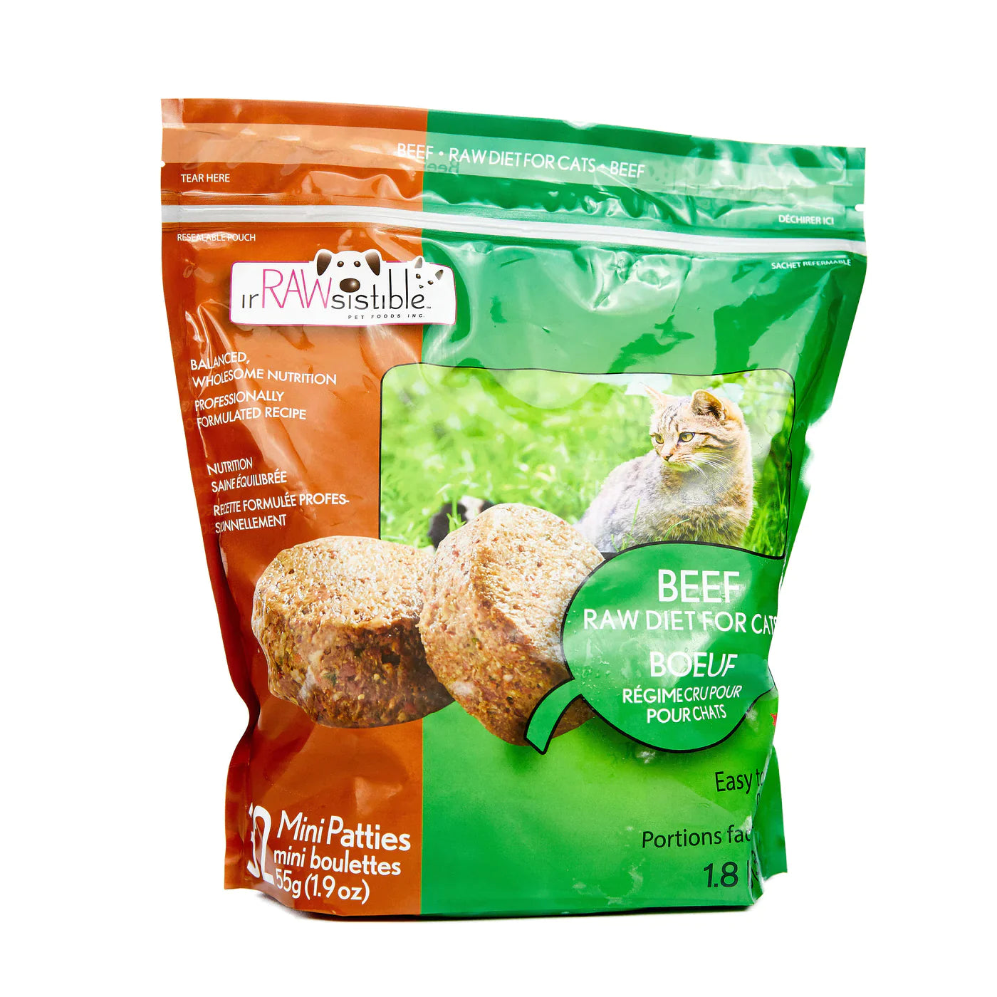 Irrawsistible Boneless Beef Mini Patties for Cats