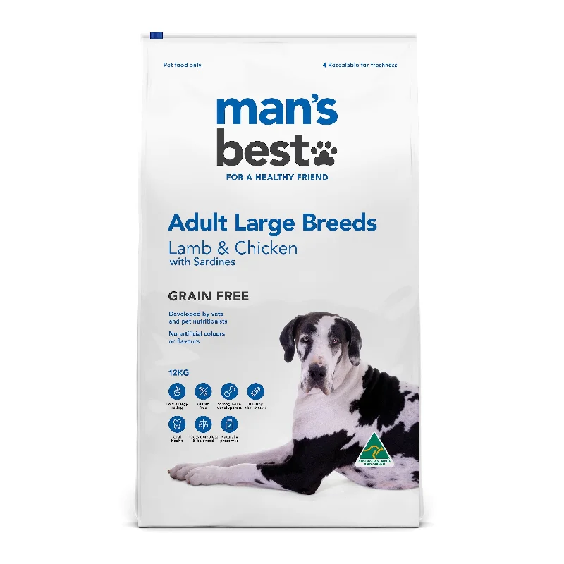 Mans Best Adult Large Breed Premium Grain Free Dry Dog Food 12kg