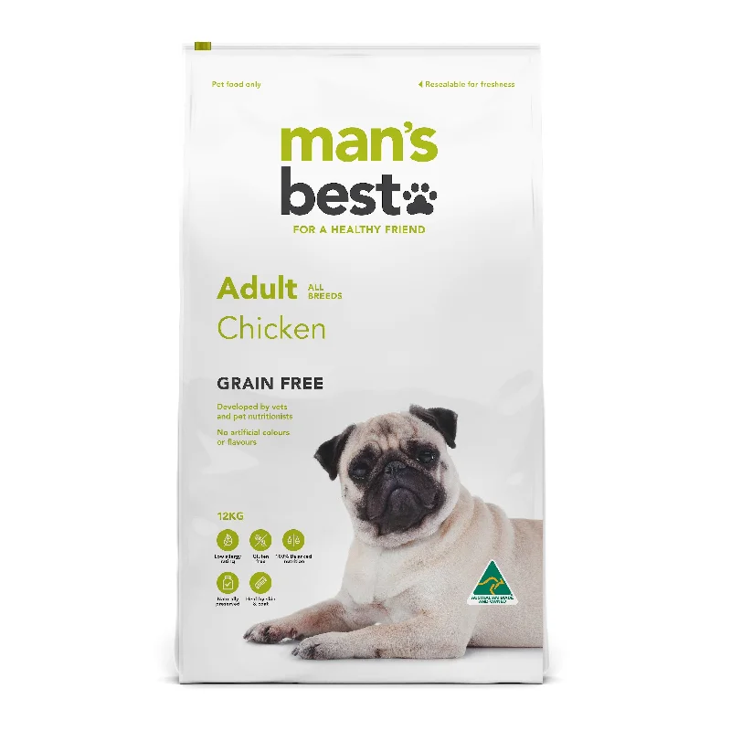 Mans Best Adult Premium Grain Free Chicken Dry Dog Food 12kg