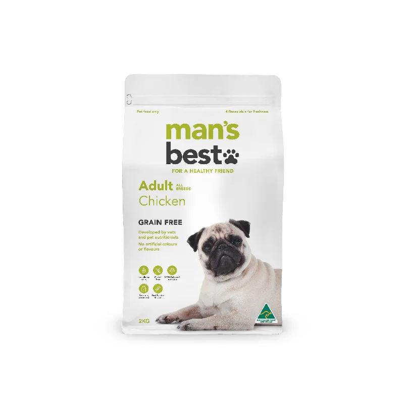 Mans Best Adult Premium Grain Free Chicken Dry Dog Food 2kg