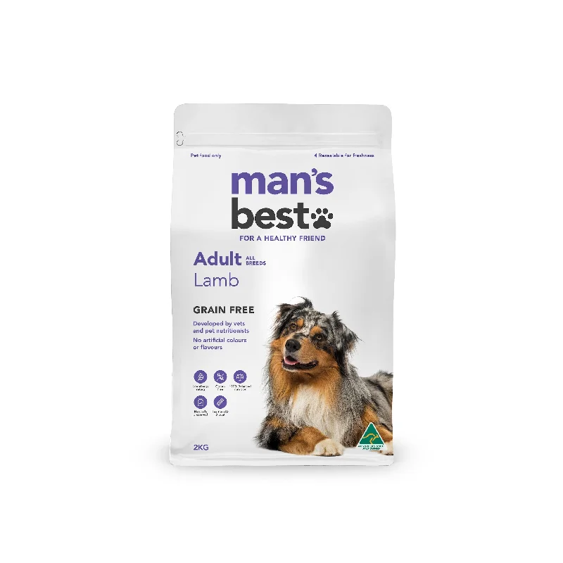 Mans Best Adult Premium Grain Free Lamb Dry Dog Food 2kg