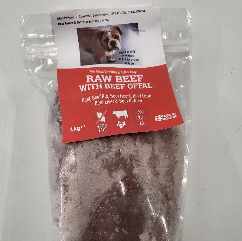 Muddy Paws Working Dog Beef Raw 80/10/10 1kg Mince