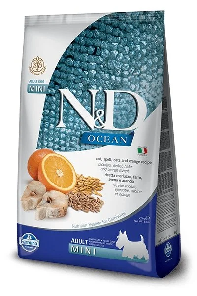 Farmina Ancestral Grain Ocean Cod & Orange  Mini Adult Dry Dog Foods