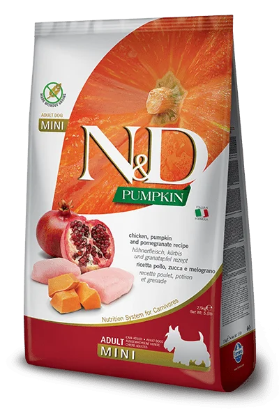 Natural & Delicious Pumpkin Chicken And Pomegranate Adult Mini - Dry Dog Food - Farmina