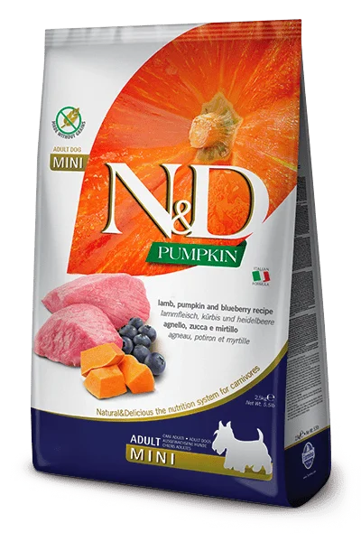 Natural & Delicious Pumpkin Lamb & Blueberry Adult Mini - Dry Dog Food - Farmina