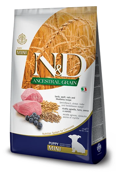 Natural & Delicious Ancestral Grain Lamb & Blueberry Puppy Mini - Natural & Delicious - Dry Dog Food - Farmina