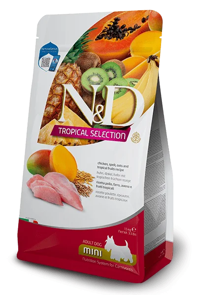 Natural & Delicious Chicken, Spelt, Oats And Tropical Fruits Adult Mini - Natural & Delicious Tropical - Dry Dog Food - Farmina