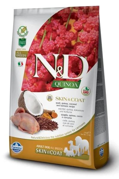 Farmina  Skin & Coat Quail Quinoa  & Coconut Dry  Dog Food