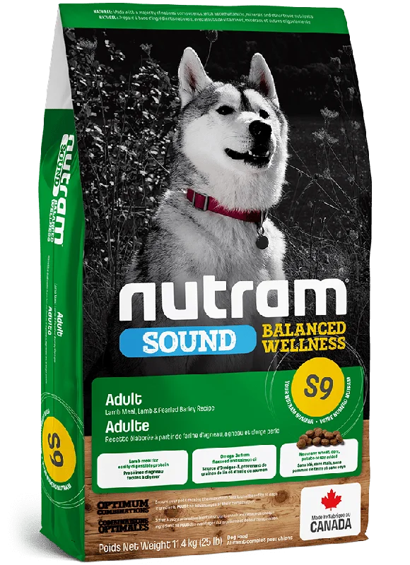 S9 Sound Balanced Wellness Adult Lamb Meal, Lamb and Pearled Barley Recipe - Dry Dog Food - Nutram