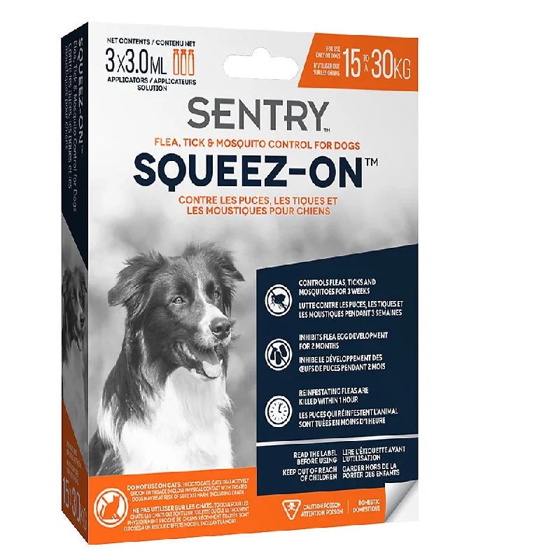 Sentry Squeez-On Flea, Tick & Mosquito Control, For Dogs (15-30 kg) - Sentry