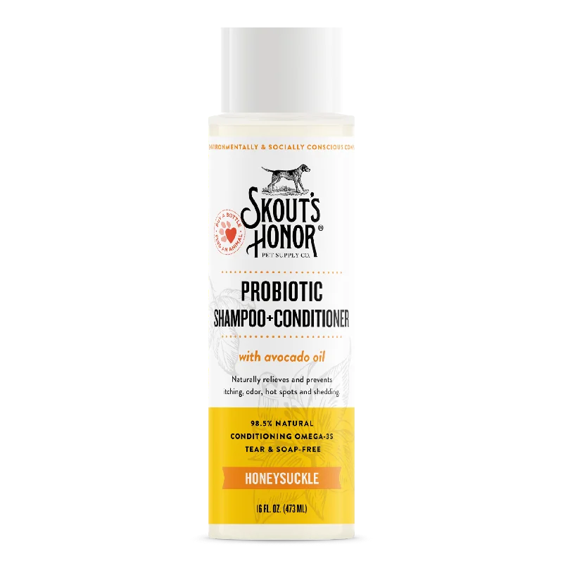 Skout's Honor Probiotic Shampoo + Conditioner Honeysuckle For Dogs & Cats