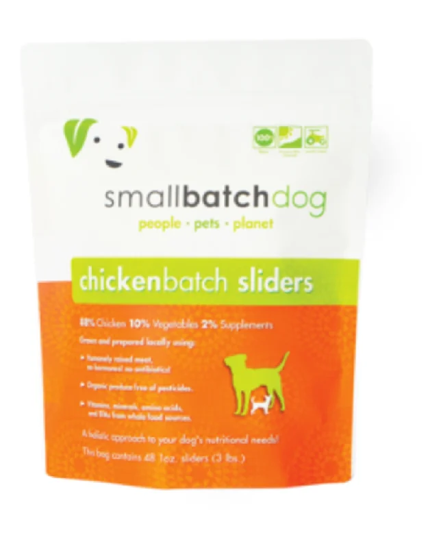 SmallBatch Dog Raw Frozen Chicken 1oz Sliders, 3lb Bag