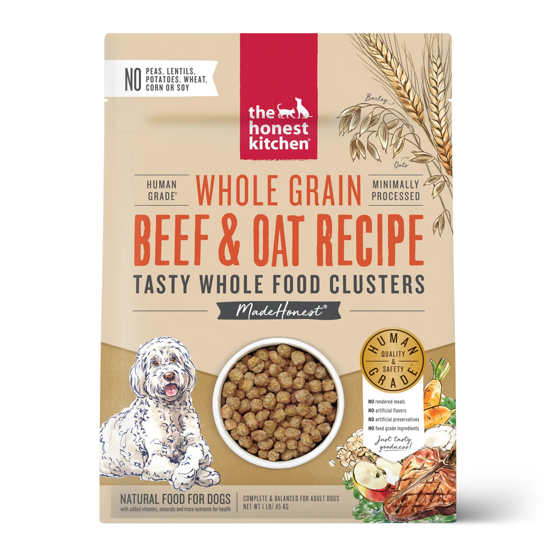 The Honest Kitchen - Whole Food Cluster - Whole Grain - Beef & Oat Dog Food