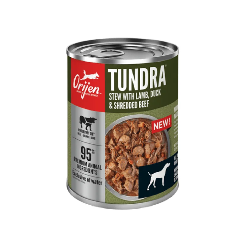 Tundra Stew Recipe with Shredded Beef, Duck & Lamb - Wet Dog Food - Orijen