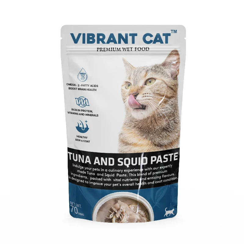 Vibrant Cat Wet Food Tune & Squid Paste (PACK OF 15)