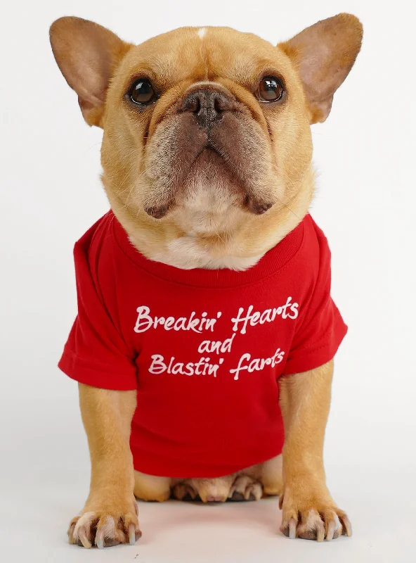 Breakin' Hearts & Blastin' Farts Dog Tee